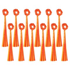 Rainbow Dance Ribbons, Wrist Streamers 20″ & 12 Pcs & Red & Orange
