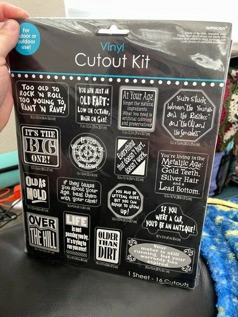 Over the Hill Senior Citizen Party Supplies Vinyl Cutout Kit New!!!