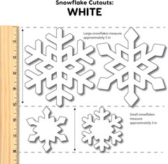 80 Pieces Snowflake Paper Cutouts with IDEA Guide, 2-Sided US Made Card Stock Pu