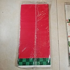 2 Table Covers Vintage Sealed Christmas Holly and Red Green Checked Tablecloths