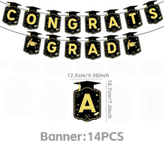 Graduation Decorations 2026 37 PCS – Black Gold Class of 2026 Party Supplies Kit