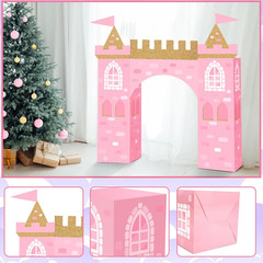 13 Pcs Princess Party Decorations Pink Princess Cardboard Castle Playhouse Large