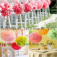 15X Tissue Paper Pom Pom + Lanterns Flower Birthday Wedding Party DIY Home Decor
