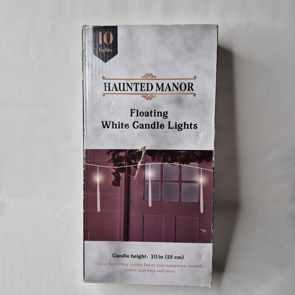 Haunted Manor Floating Candles w Remote 12in Halloween Magic Hanging Flickering