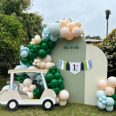 Golf 1St Birthday Highchair Banner – Hole in One Theme Blue Gingham One High Cha