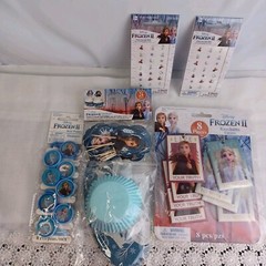 Frozen 2 Birthday Party Favors Lot Cupcake Nail Decals Hair Ponies Keychain