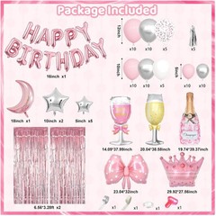 Pink Happy Birthday Party Decorations Bundle