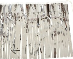 2-Ply FR Metallic Fringe Drape (silver) Party Accessory (1 count)