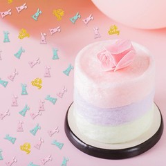 130 PCS Easter Bunny Confetti Gender Reveal Table Scatter Glitter Blue Pink