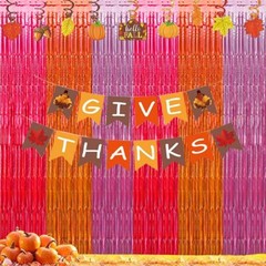 Pink Orange Party Decorations, Hot Pink Orange Pink Foil Fringe Backdrop Curt…