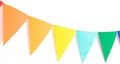 Pre-Assembled Rainbow Banner Buntings, Felt Fabric Pennant Banner Multicolor …