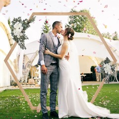Wooden Wedding Arch 8FT Wedding Ceremony Gorgeous Arbor Backdrop Stand Arch Deco