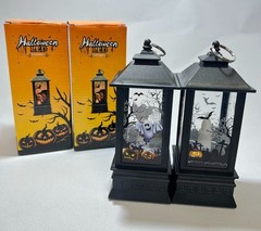 Halloween Candle Lanterns LED Lantern Lights Ghost Witch Pumpkin 2 pcs