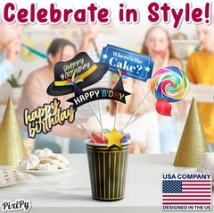 Delightful 54-Pc Multicolored Photo Booth Props Kit for Memorable Birthdays