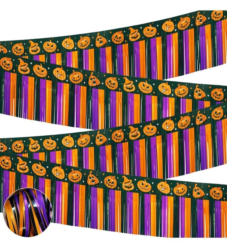 Halloween Parade Floats Foil Fringe 2 Pack Decor Tinsel Streamers Banner