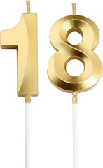 Gold Glitter 18 Cake Topper Candles – Smokeless & Eco-Friendly Party Decor