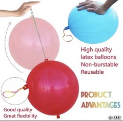 Punch Balloons,24Pcs Punching Balloon for Kids Heavy Duty Party Favors, Assorted