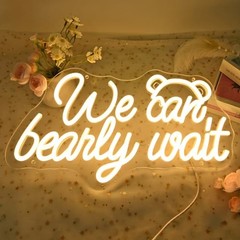 We Can Bearly Wait Led Neon Light SIgn Baby Shower Wedding Baby Kids Room