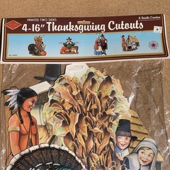 4-16″ Cutouts 2 Side Thanksgiving Beistle 4 Asst Decorations 1990 NOS