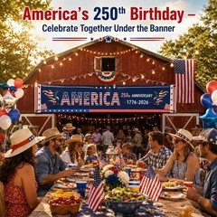 250th Anniversary American Banner Flag 17762026, 120 x 20 inch USA 250th Birt…