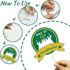 2025 Graduation Photo Booth Props, Green Gold
