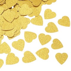 Gold Glitter Heart Shaped Table Confetti Party Decorations 250 Pcs Set
