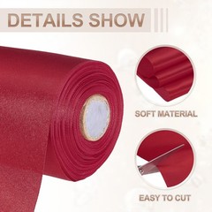 6 Inches x 22 Yards Satin Ribbon Roll Gift Wrapping Ribbon, Wine Red