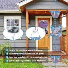 Functional Hummingbird Rain Chain 13 1FT Designed for Easy Installation