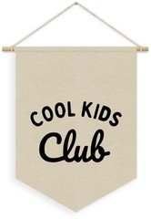 Kids Room Decor, Cool Kids Club Linen Canvas Banner, Neutral Minimalist PlayR…