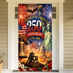 American 250th Anniversary Door Cover Banner 4th of July Patriotic Decor