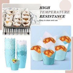 500 Pcs Standard Size Gradient Green Tulip Cupcake Liners, Party Cupcake Baki…