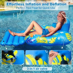 Inflatable Pool Lounger Float, Heavy Duty Pool Floats for Adults with Innovat…