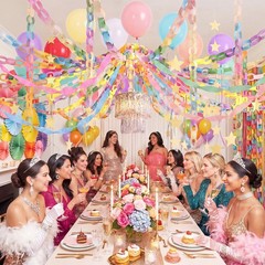 Fancy Princess Birthday Party Decorations Paper Chain Garland Strip Ceiling P…