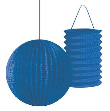 Paper Lantern Set, Blue 2 Per Pack 7.5″ Cylinder, 9″ Round Supplies Decoration