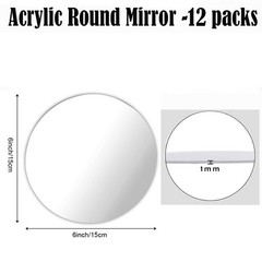 12PCS Round Mirror Plates for Centerpieces, Mirror Trays Flat Circle Mirrors …