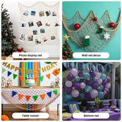 2 Pack Fish Net Decorations – 80×40 Inch Brown Fishing Net Decor for Under Th…