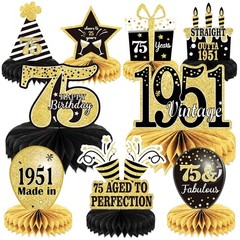 9PCS 75th Birthday decorations 75th birthday Cente