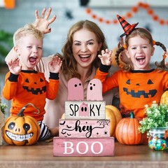 Lineshading 4 Pcs Pink Halloween Decor Ghost Table Decorations Halloween Tie…