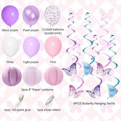 Decoraciones de cumpleaños moradas para mujeres y niñas NUEVO
