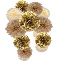 Red Royal Blue White Paper Flower Tissue Pom Poms Party Decorations Supplies