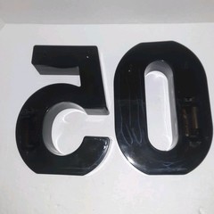 Light Up Black «50» LED Number Lights for 50th Birthday/Anniversary Party