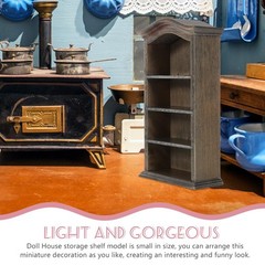 Zerodeko 1PC Dollhouse Bookshelves, Mini Wooden Bookshelf Doll House, Miniatu…