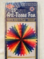 Art Tissue Rainbow Fan Hanging Centerpiece 25” Full Round 1992 New Beistle