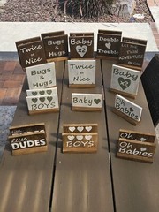 Handmade Baby Shower Tabletop Decorations for Twin Boys