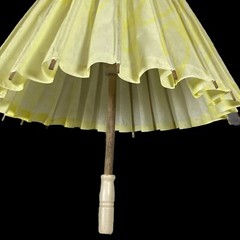 Wood & Paper Parasol Design Umbrellas Yellow Set of 9, Party,Wedding Decorations