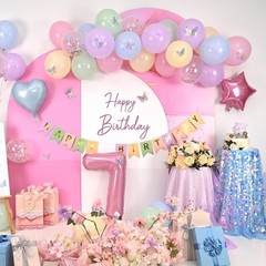 Pastel 7th Decorations for Girl,Macaron Rainbow 7th Party Decoration Pink Blu…