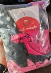 Pink Black Balloons, 1 Bow And 2 Hearts Kit-APPROX 123Pcs Balloon