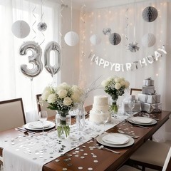 3.52 oz Silver Metallic Shiny Round Confetti Table Sequin Party Decoration