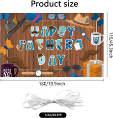 Happy Fathers Day Banner Decorations 70.9X45.3In Extra Large Size Father’S Day B