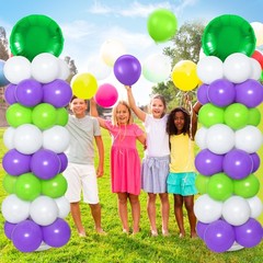 2 Sets Light Inspired Year Balloon Column Stand Kit Cartoon Story Game Purple…